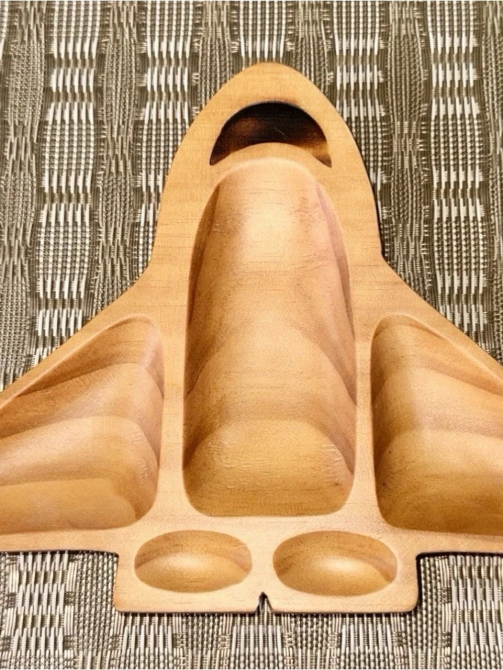 Wooden Dish for Kids Rocket Ship by Petits et Maman from Time Concepts